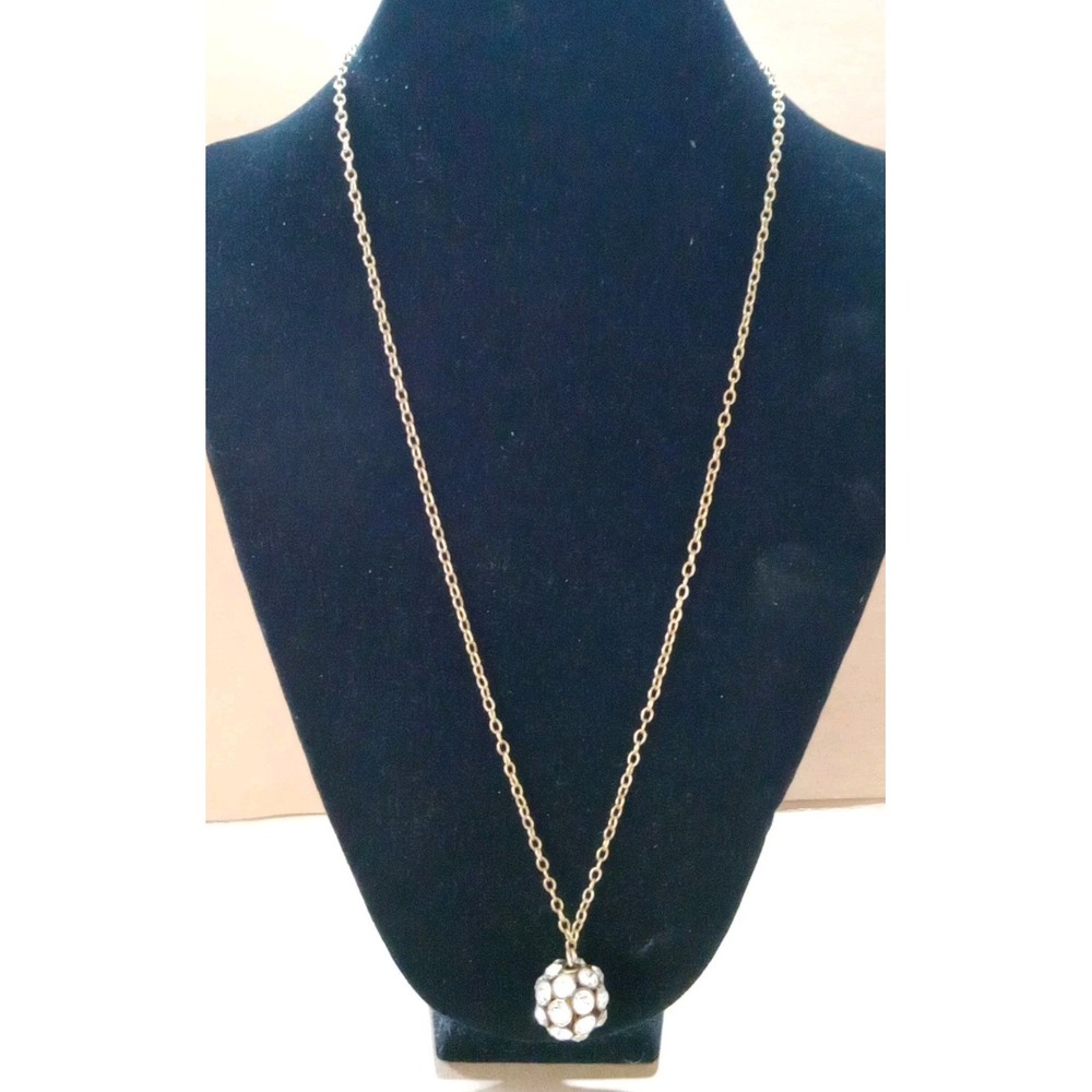 J Crew Women Gold Tone Single Disco Ball 25" ‎ Necklace